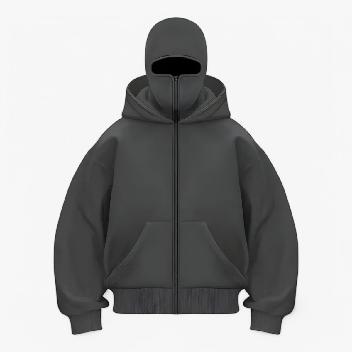 Herren Sturmhaube Fleece mit Reißverschluss