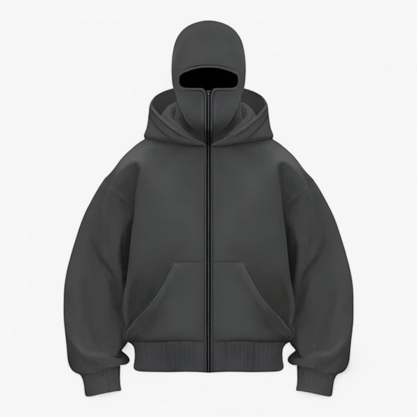 Herren Sturmhaube Fleece mit Reißverschluss