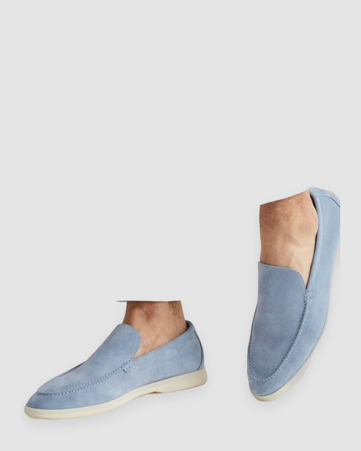 Herren Loafer in Wildleder-Optik, Slip-On – Babyblau, Bild 3