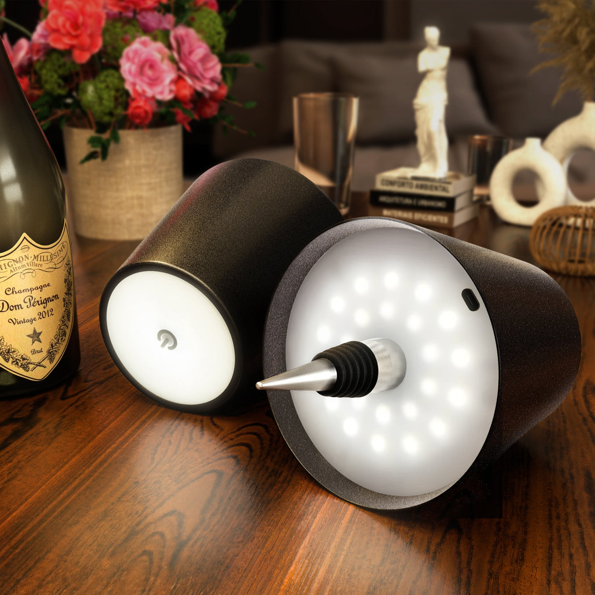 Kabellose Tischlampe Flaschenform
