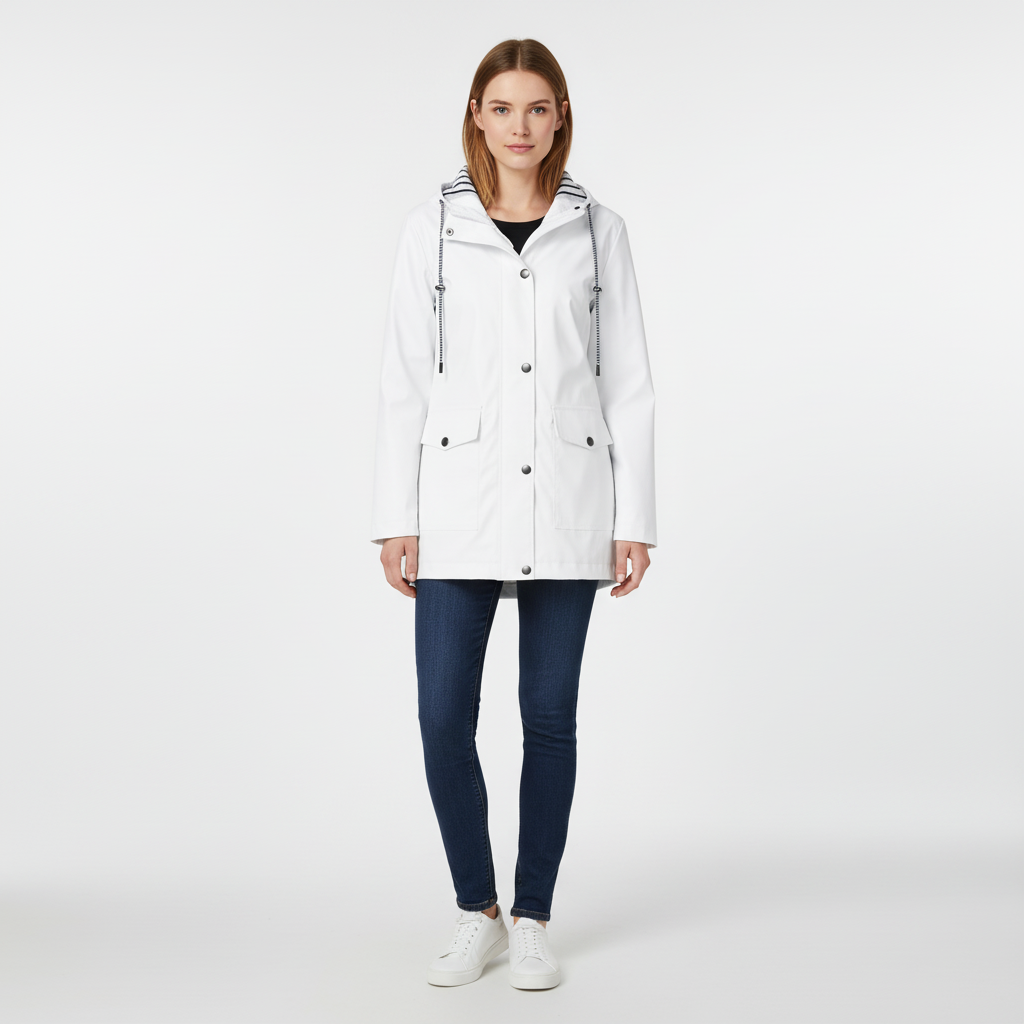 Damen Leichte Kapuzenjacke mit gestreiftem Futter