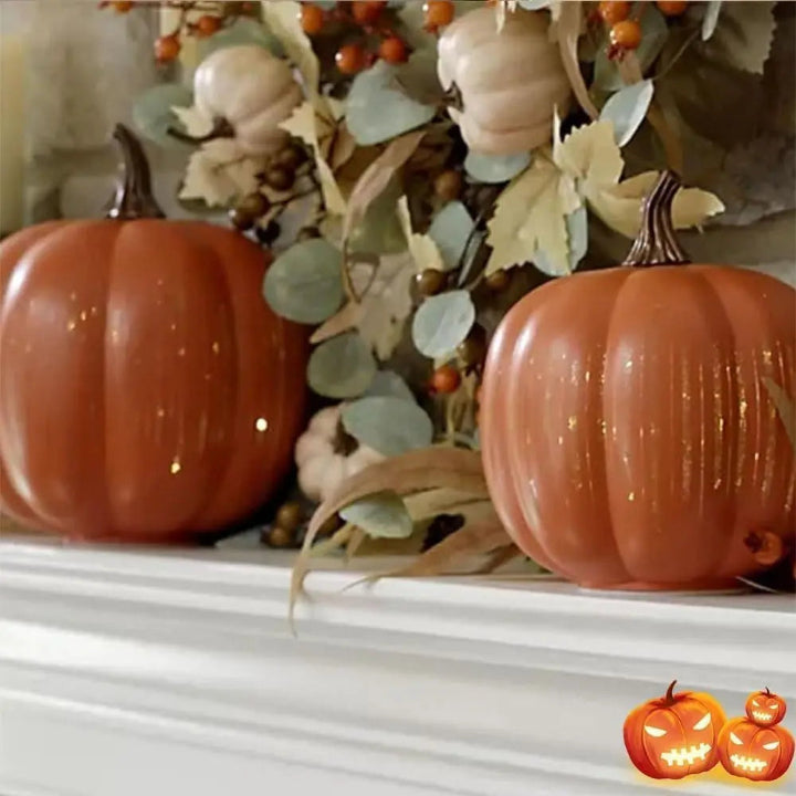 Funkelnde Kürbislampe mit Timer - LED Halloween Deko