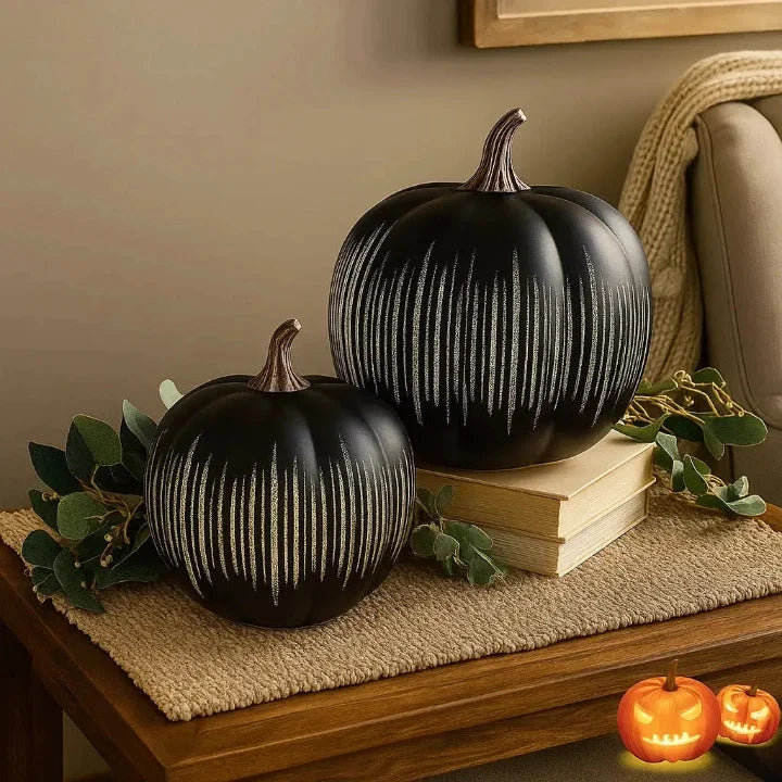 Funkelnde Kürbislampe mit Timer - LED Halloween Deko