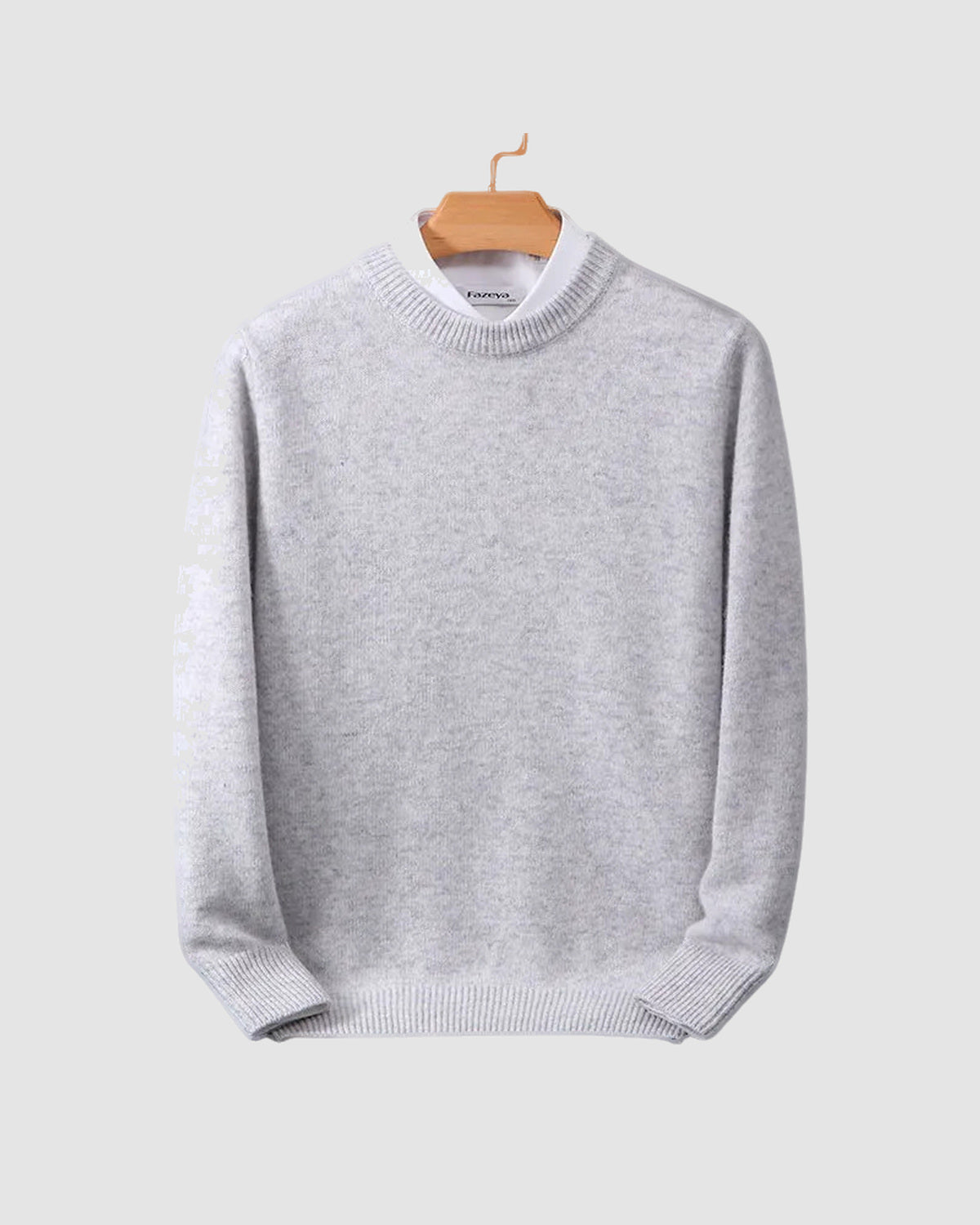 Herren Pullover aus Kaschmir-Mischung, weicher Strick in Grau