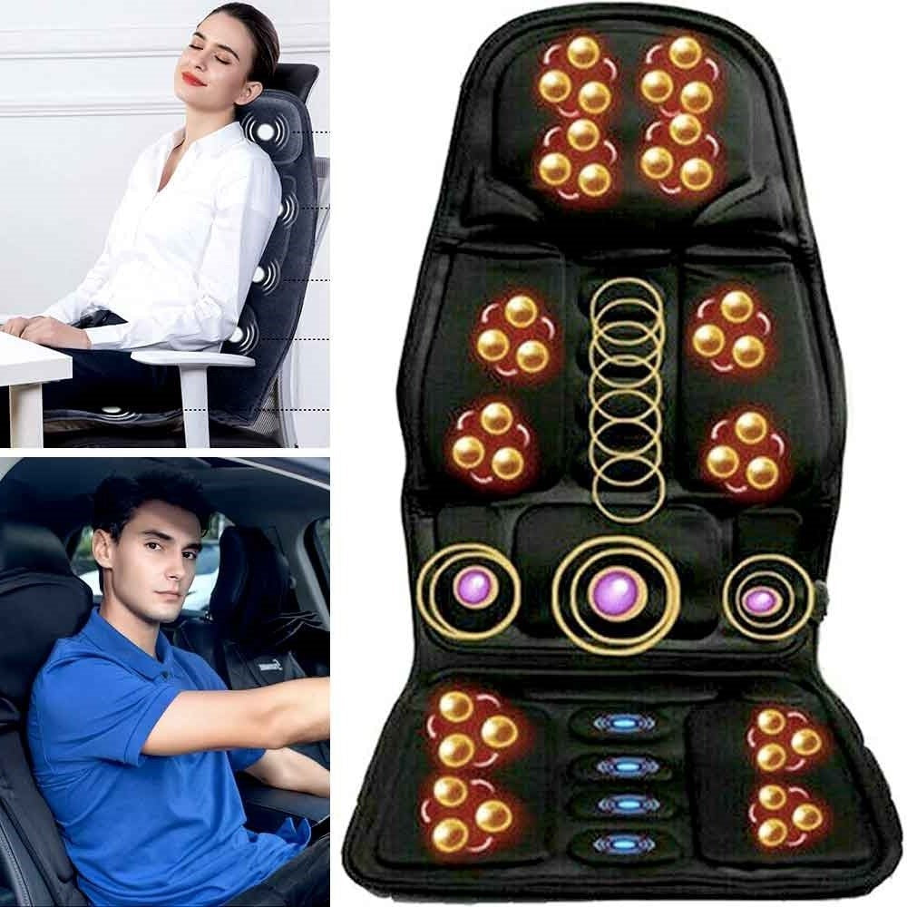 Beheizte Massage-Sitzauflage mit 8 Massagezonen – Auto & Zuhause