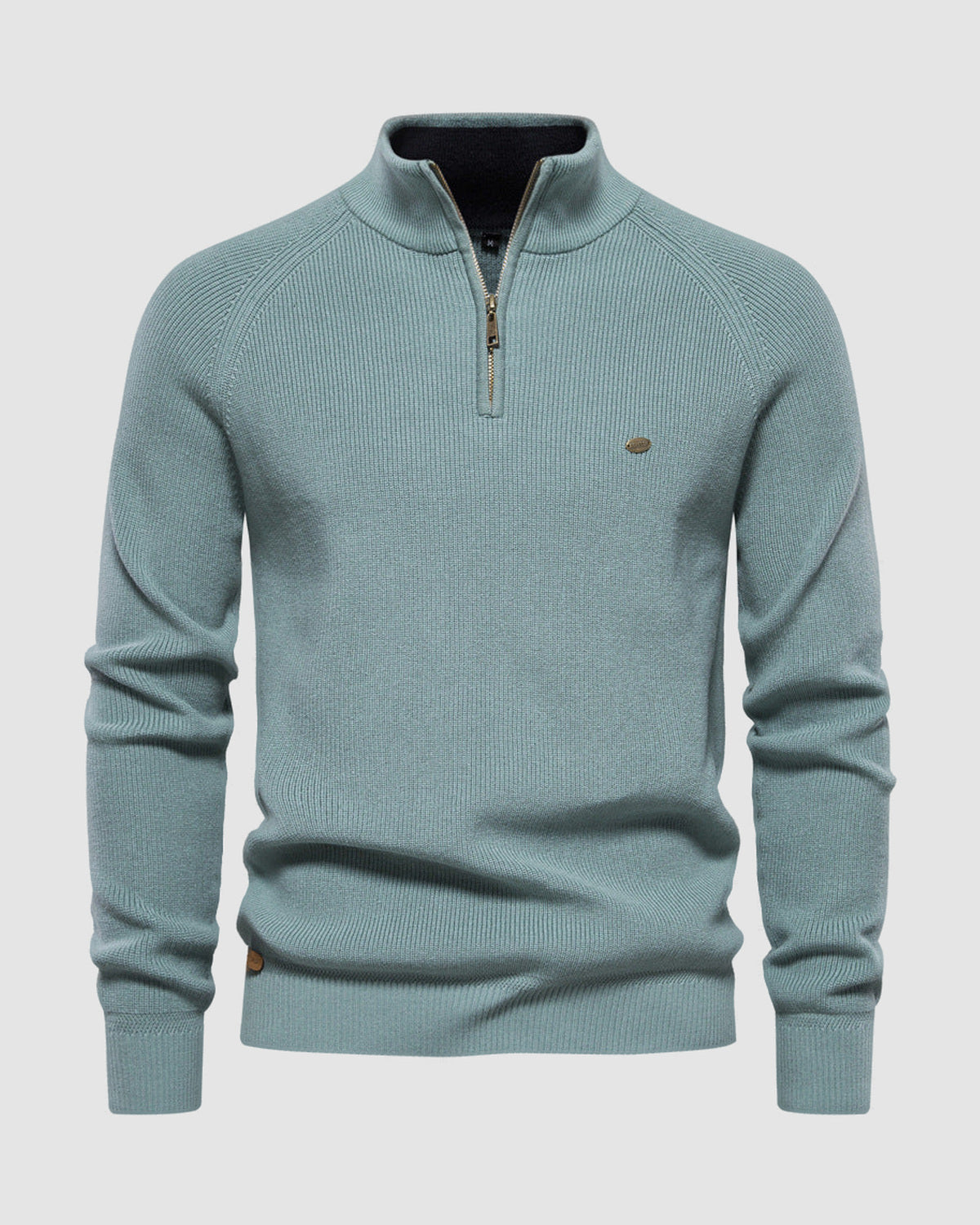 Herren Pullover mit Half-Zip in Grün