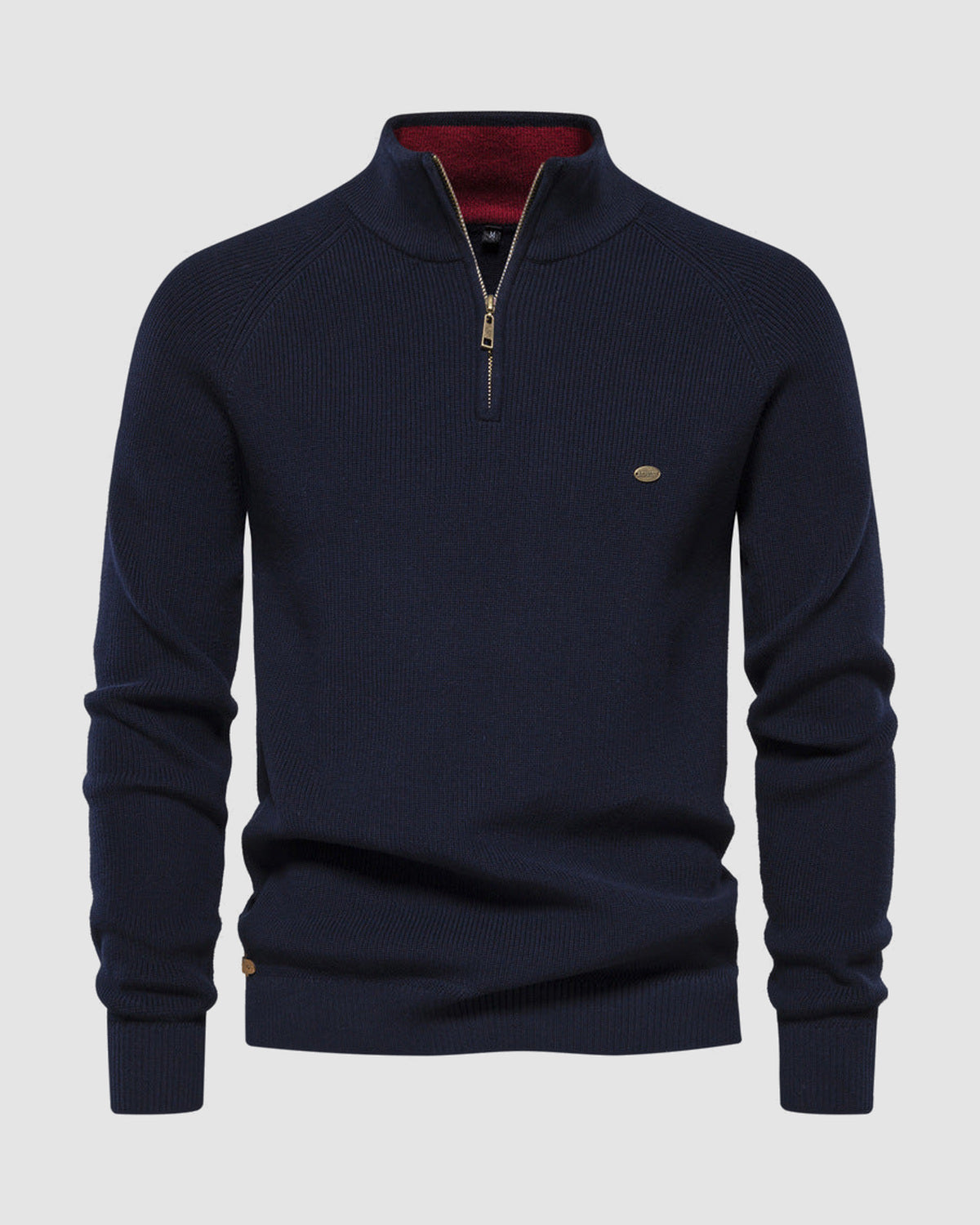 Herren Pullover mit Half-Zip in Marineblau