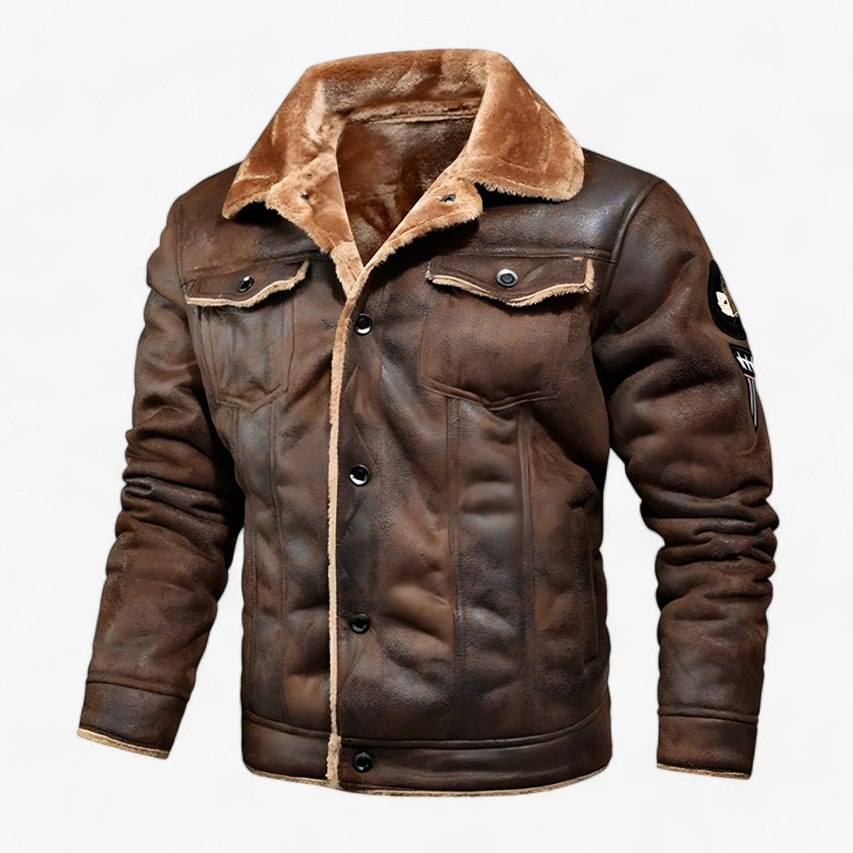 Herren Lederjacke Gefüttert