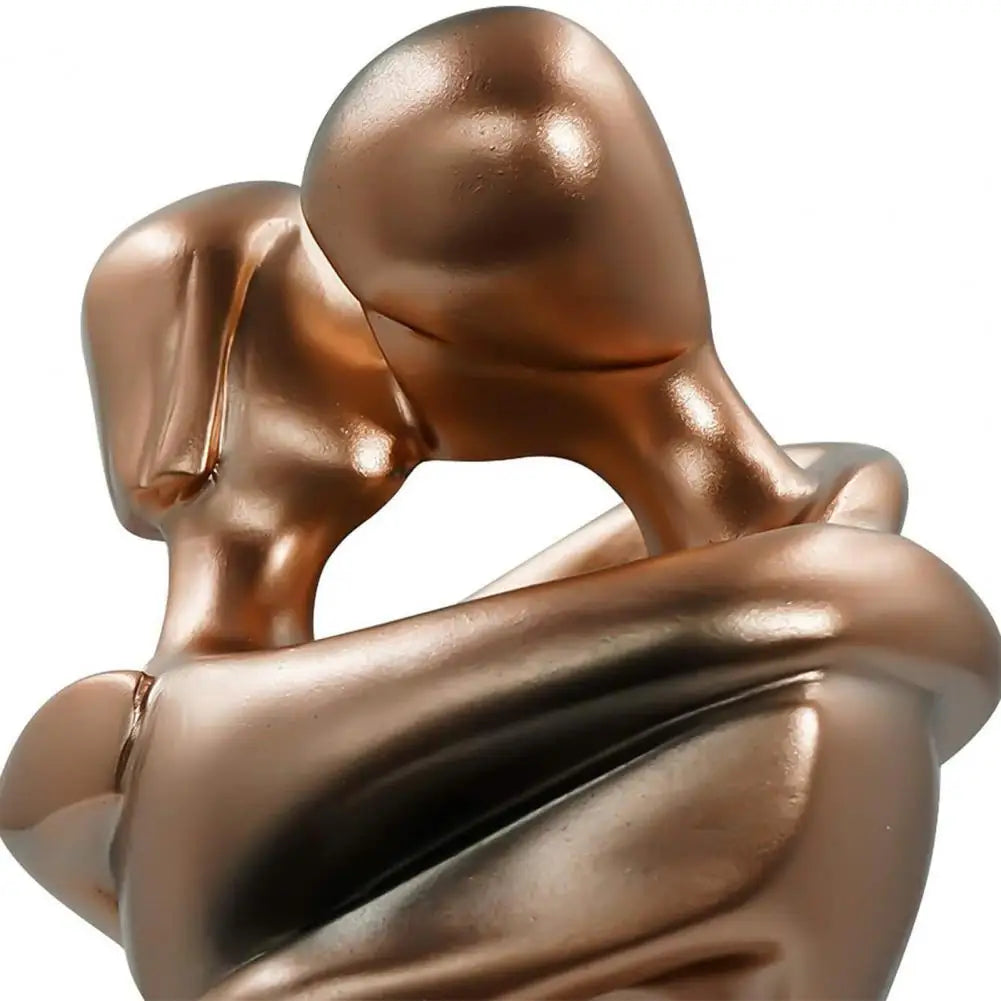 Umarmendes Paar Skulptur - Bronzefarbene Kunstharz-Deko