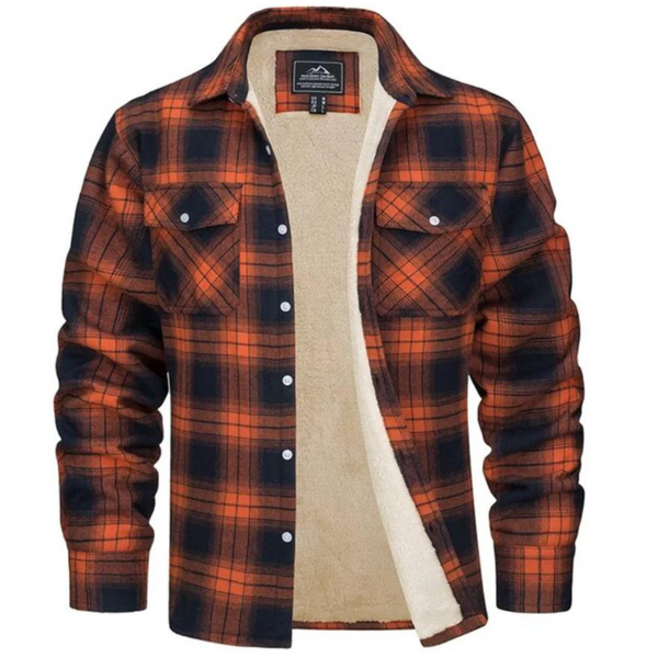 Herren Hemdjacke Kariert mit Fleecefutter