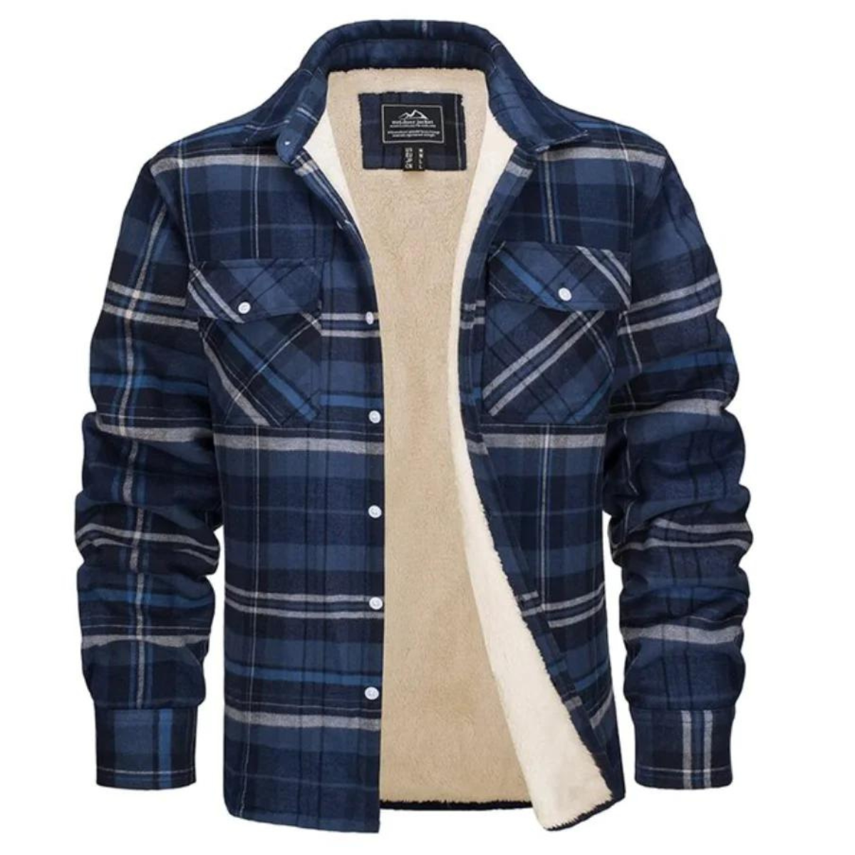 Herren Hemdjacke Kariert mit Fleecefutter