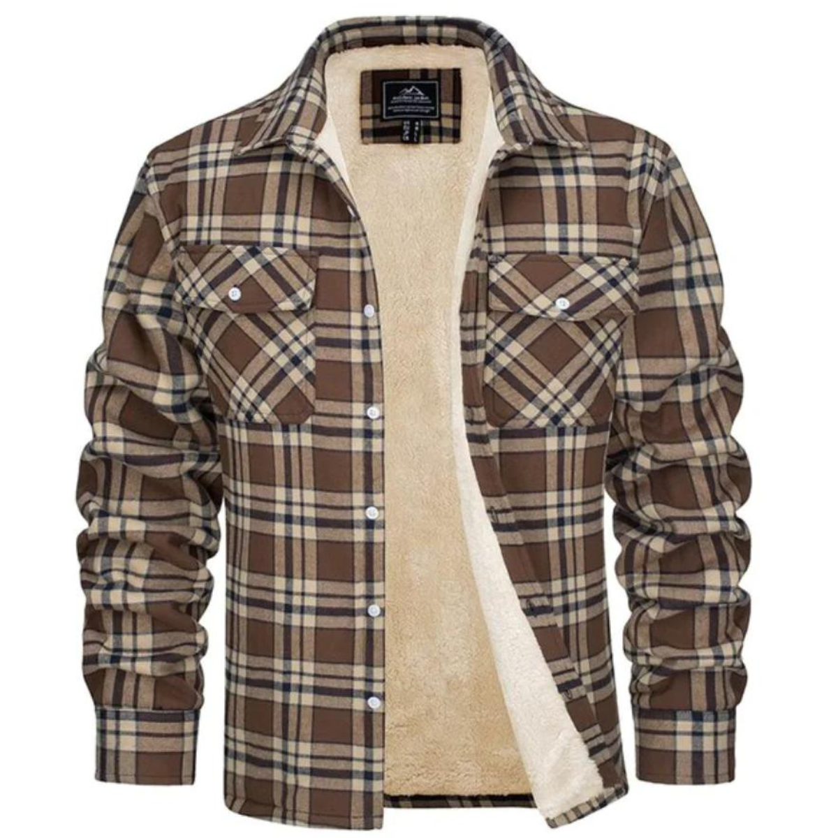 Herren Hemdjacke Kariert mit Fleecefutter