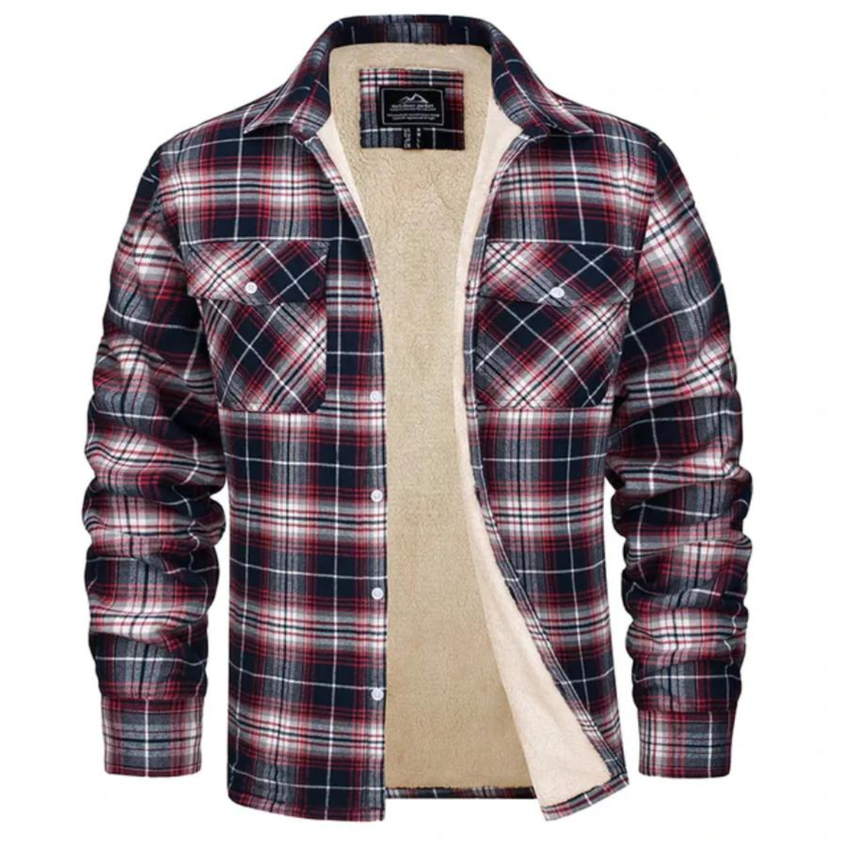 Herren Hemdjacke Kariert mit Fleecefutter