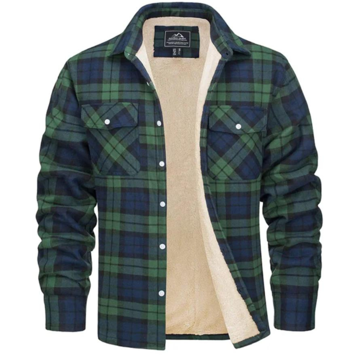 Herren Hemdjacke Kariert mit Fleecefutter