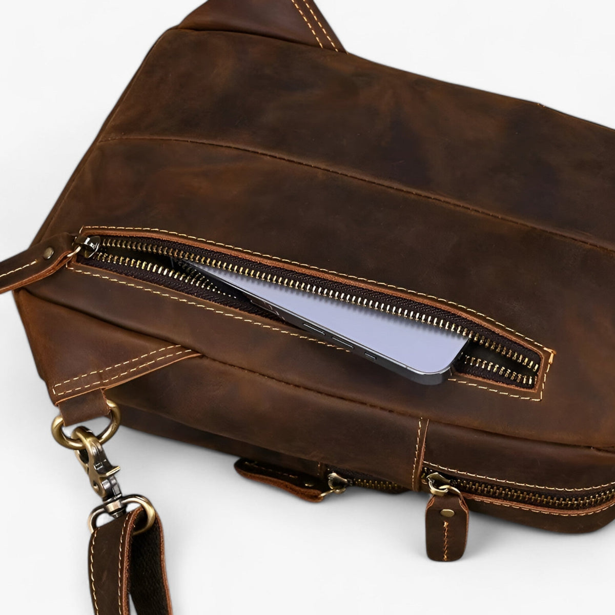 Herren Echtes Rindsleder Tablet-Satchel-Tasche