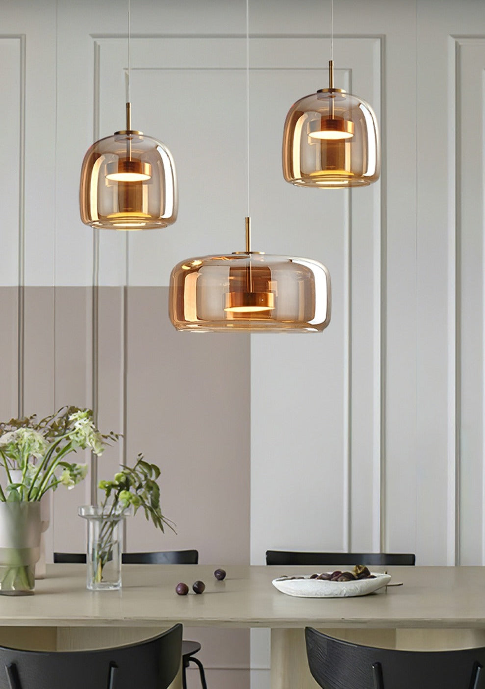 Luxus Glas & Metall Pendelleuchte – Elegante Hängeleuchte