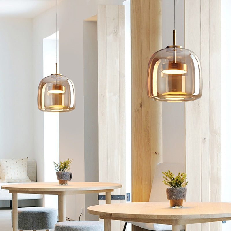 Luxus Glas & Metall Pendelleuchte – Elegante Hängeleuchte
