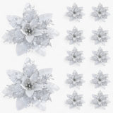 Glitzer-Weihnachtsblumen Set Baumschmuck