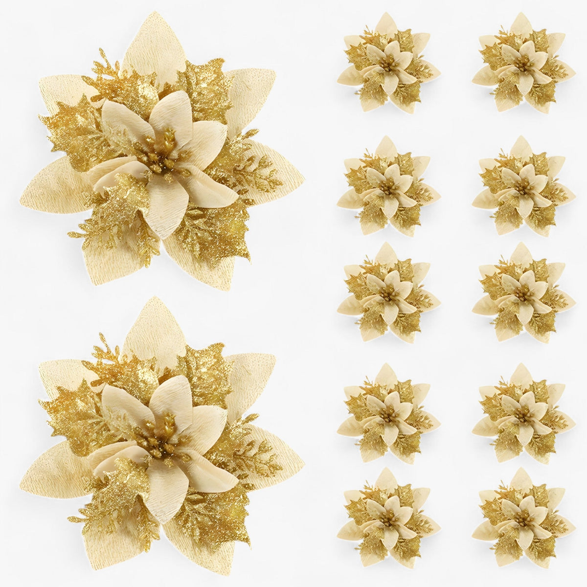 Glitzer-Weihnachtsblumen Set Baumschmuck