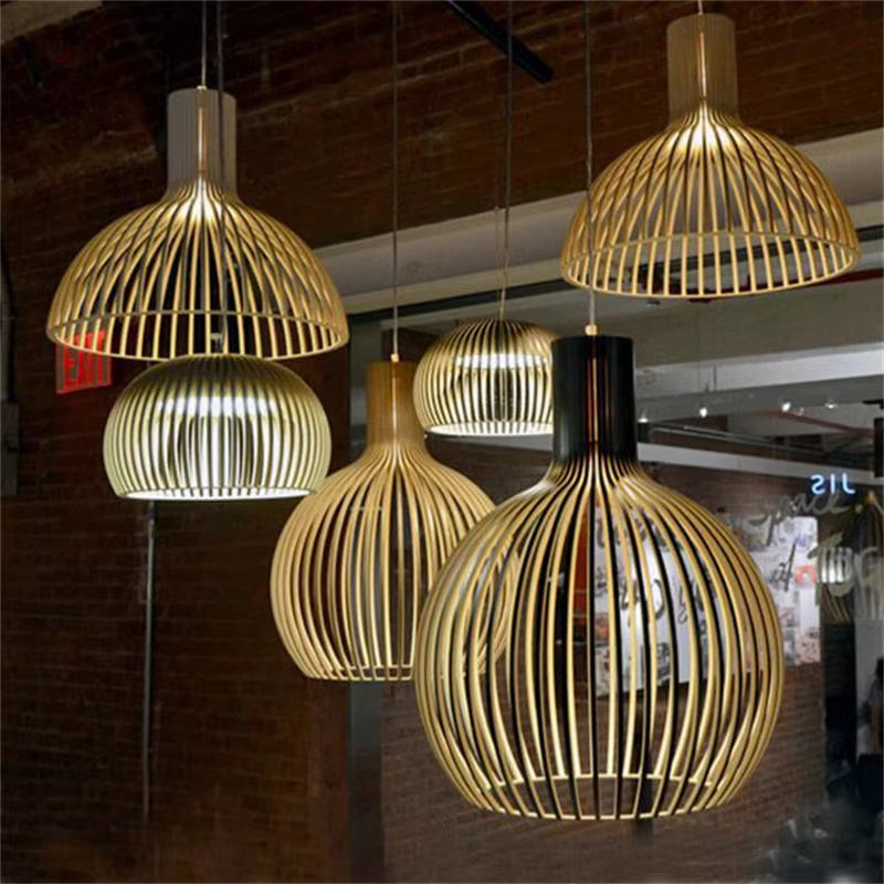 Hängelampe Organisches Holzdesign