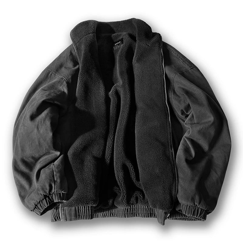 Herren Vintage Polar-Fleecejacke im Streetwear-Stil