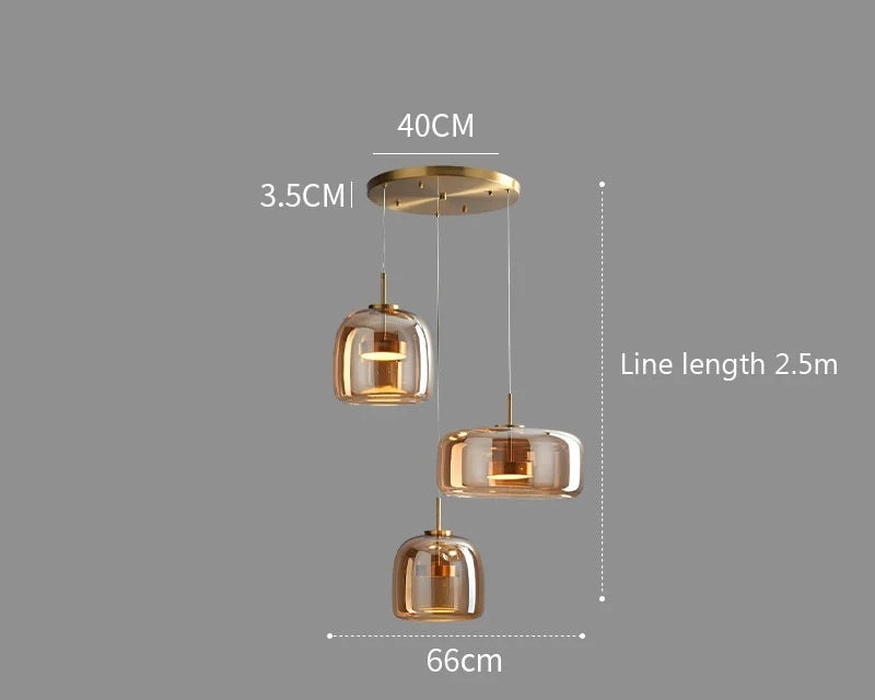 Luxus Glas & Metall Pendelleuchte – Elegante Hängeleuchte