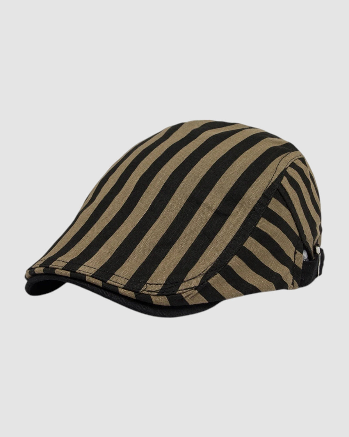 Herren Sommerhut aus Baumwolle und Leinen, atmungsaktiv in Dark Khaki Stripes