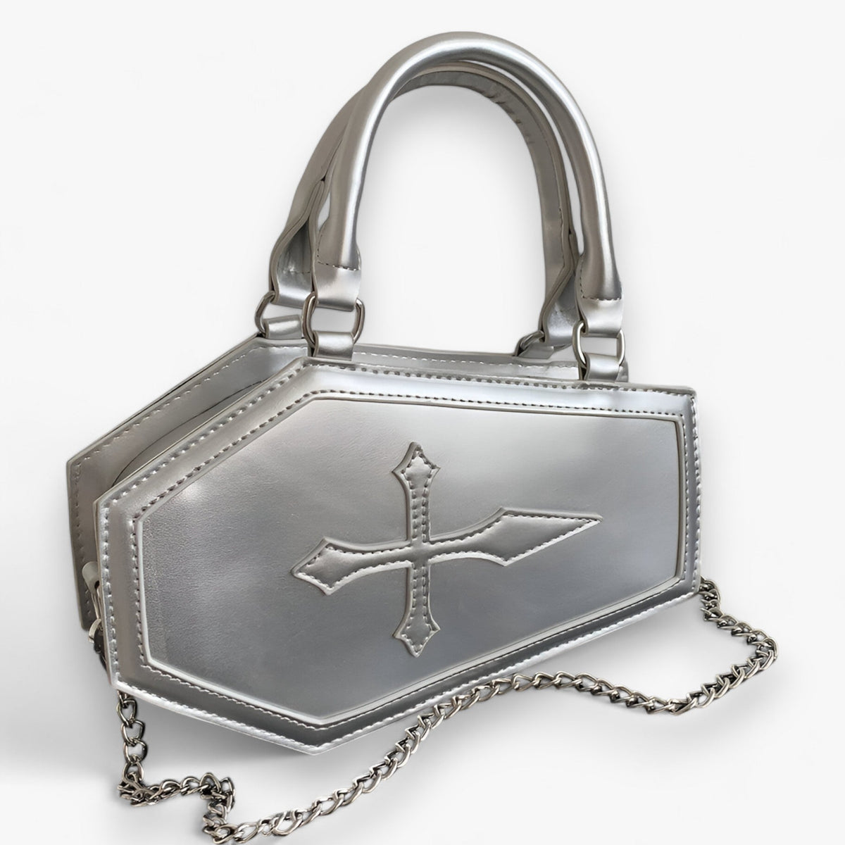 Gothic Sargförmige Handtasche mit Kette für Halloween
