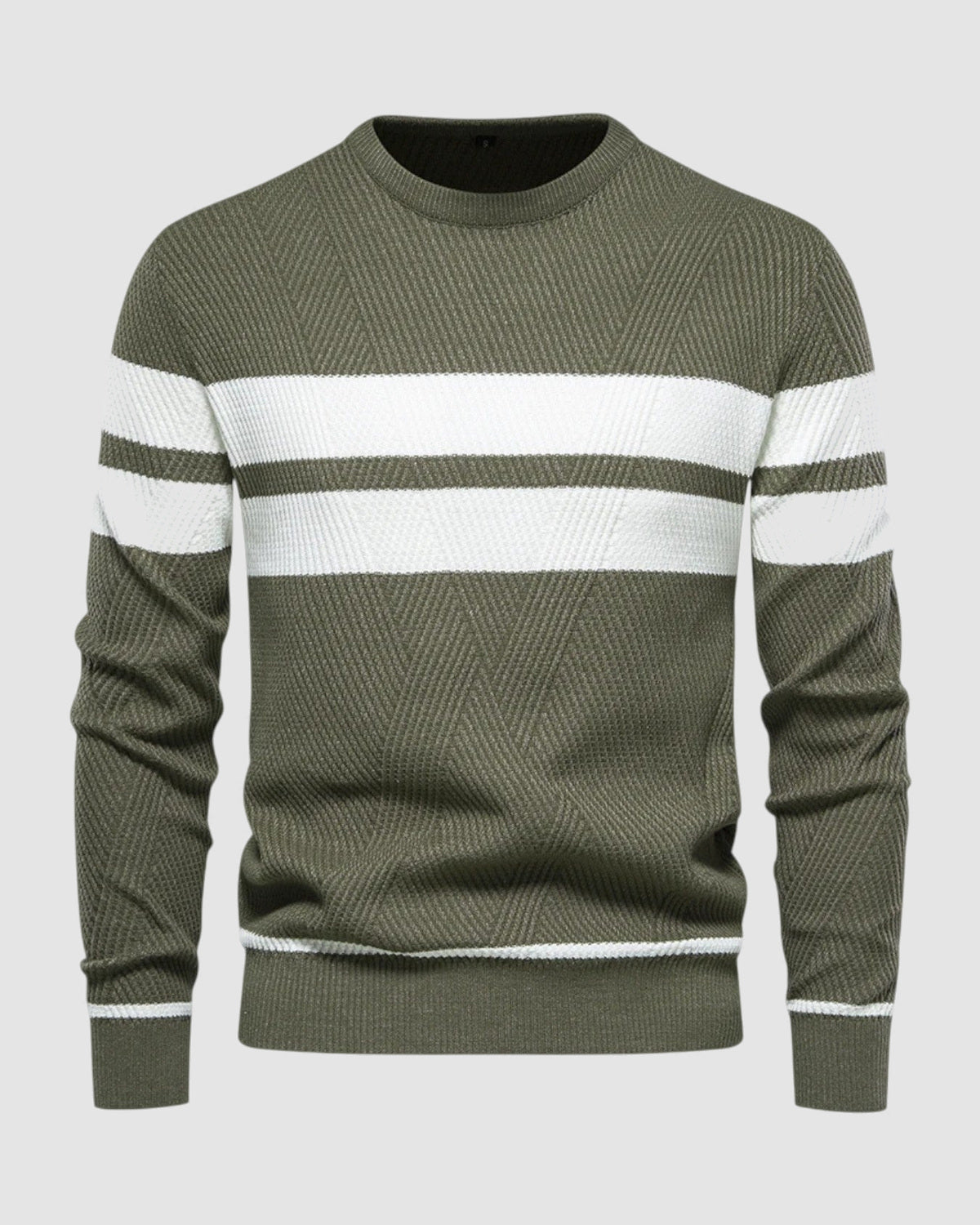 Herren Pullover gestreift in Khaki