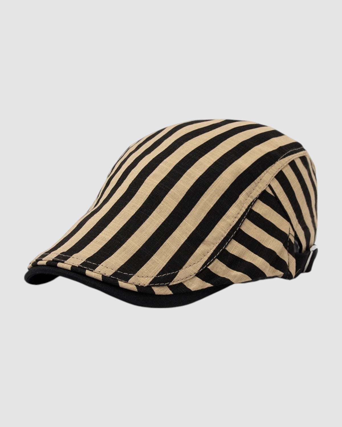 Herren Sommerhut aus Baumwolle und Leinen, atmungsaktiv in Khaki Stripes