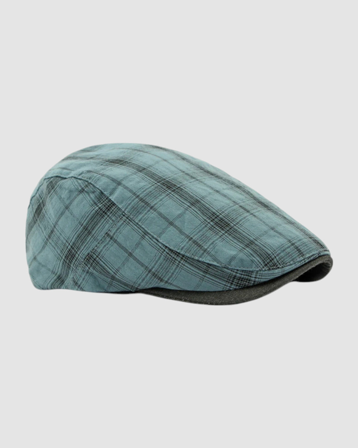 Herren Schirmmütze aus Baumwolle mit Tartan-Karo, Unisex in Blau