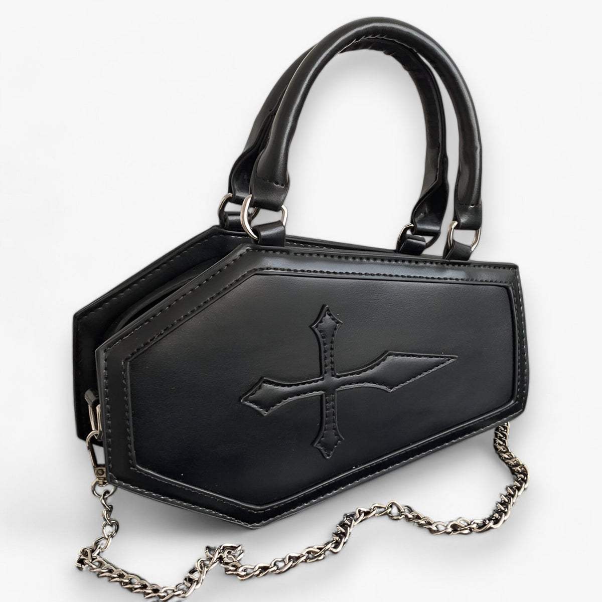 Gothic Sargförmige Handtasche mit Kette für Halloween