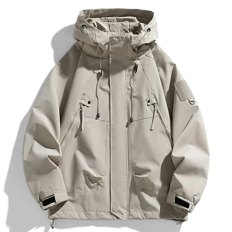 Herren Wasserdichte Kapuzen-Windjacke