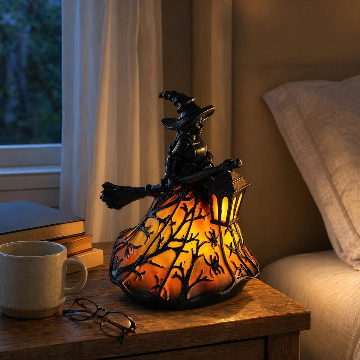 Gothic Vintage Hexenlaterne - Flammenloses LED-Design 30cm