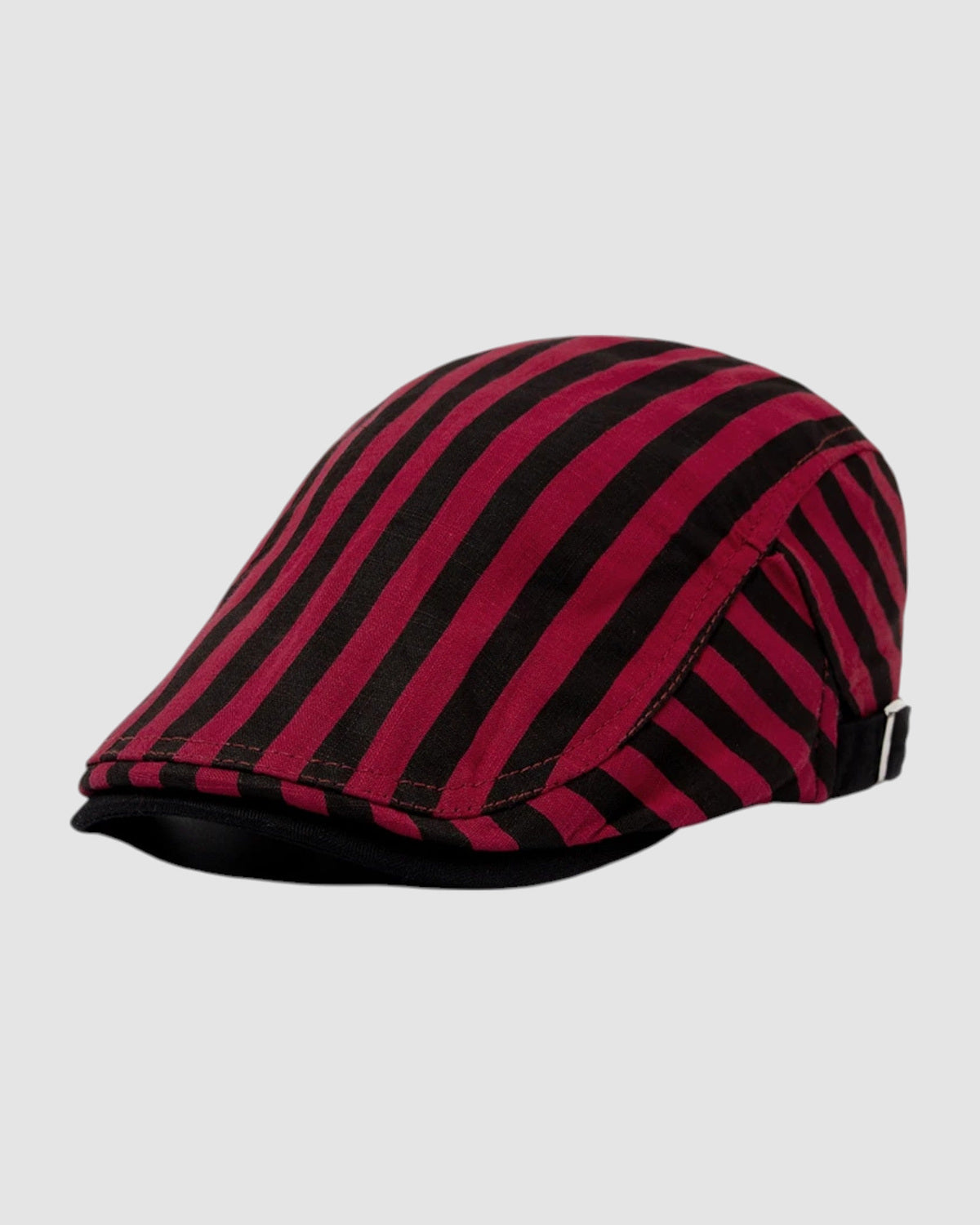 Herren Sommerhut aus Baumwolle und Leinen, atmungsaktiv in Burgundy Stripes