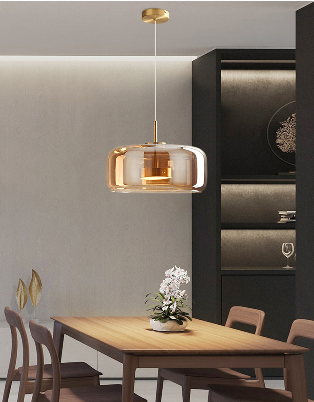 Luxus Glas & Metall Pendelleuchte – Elegante Hängeleuchte
