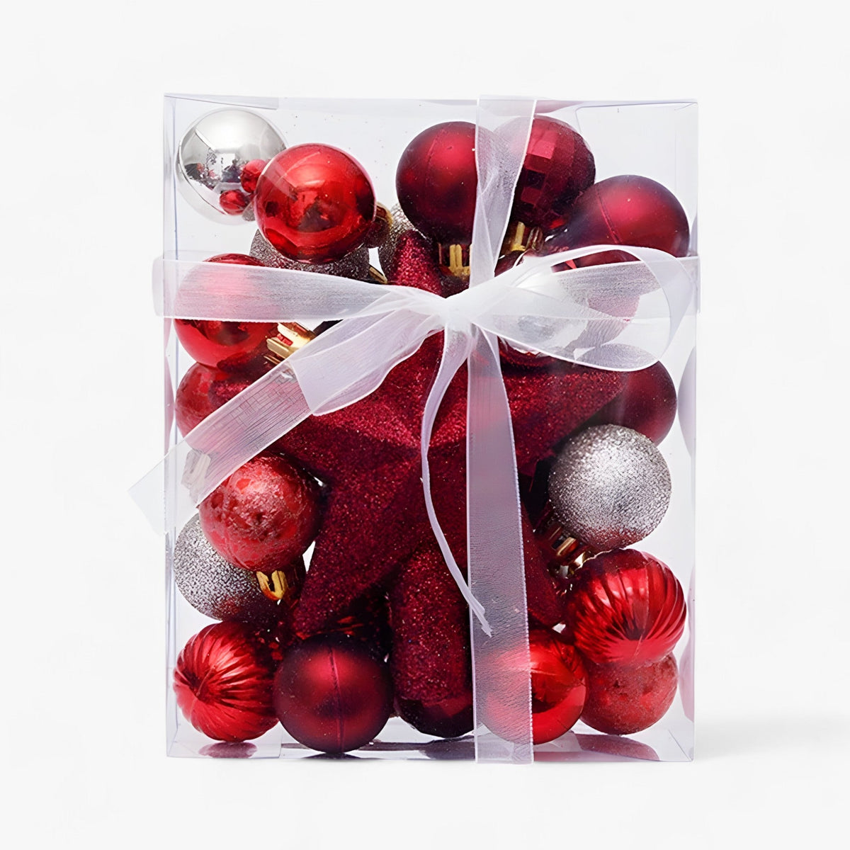 Weihnachtskugeln Set 30 Stück mit Stern