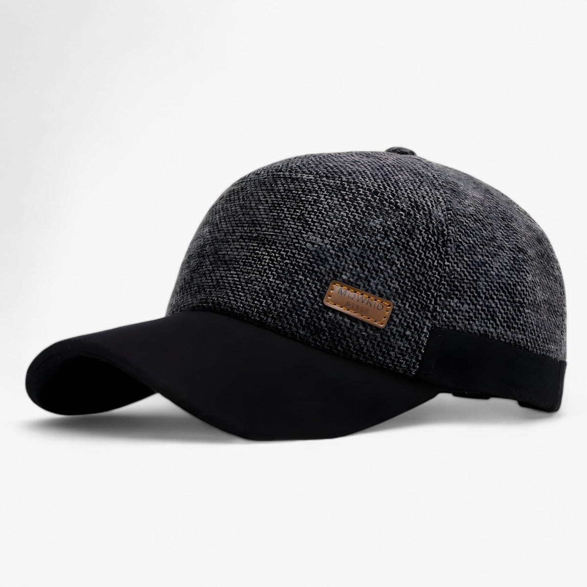 Baseball Cap : Vintage Baseballpet - Stijlvolle Warmte en Oorbescherming - Blauw in Grijs 56-61cm