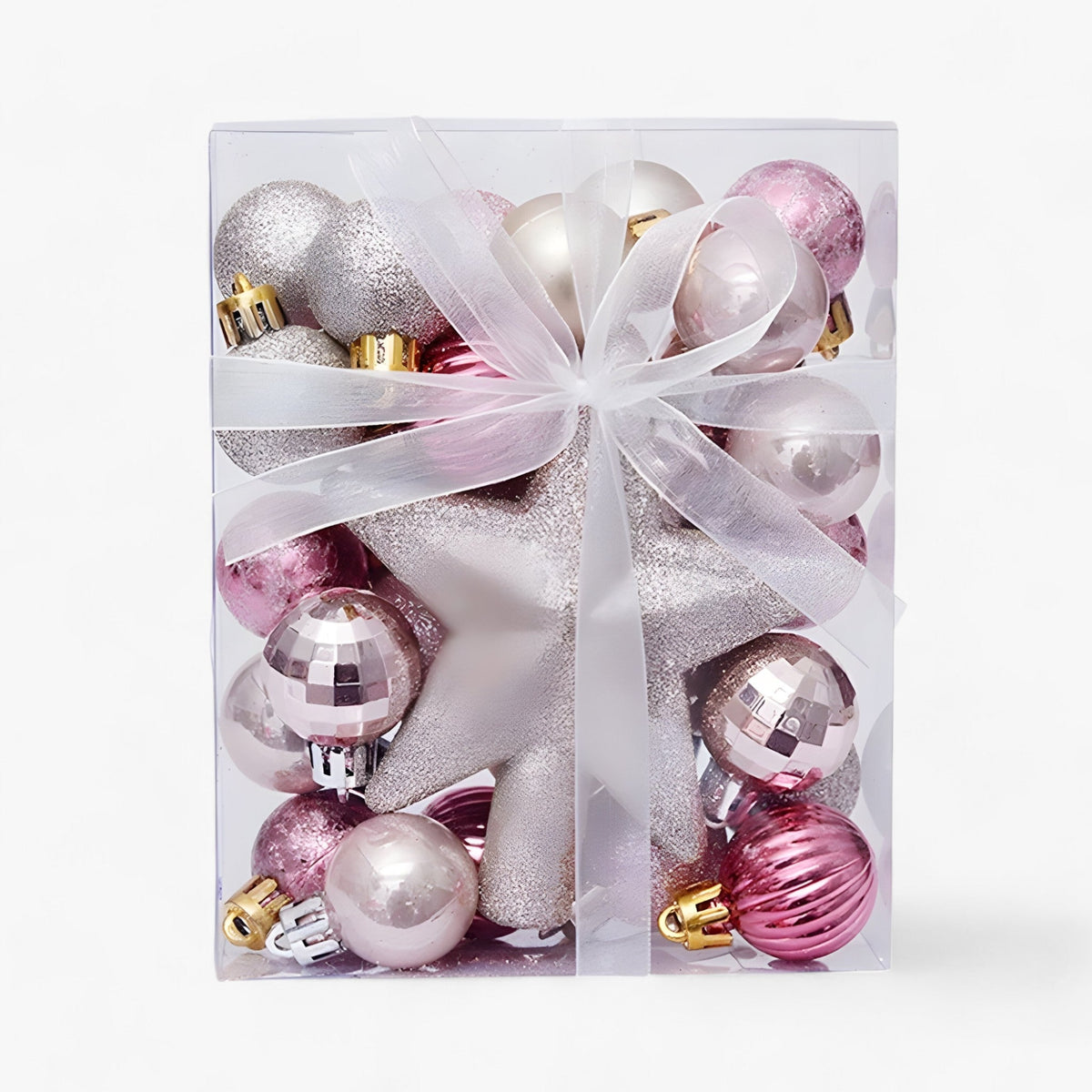 Weihnachtskugeln Set 30 Stück mit Stern
