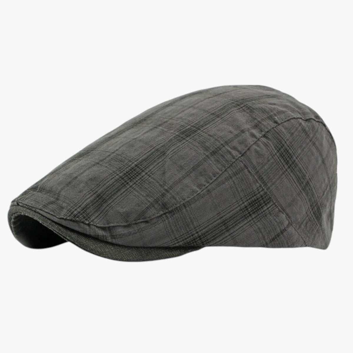 Sevyn | Tartan Retro Kasket i Bomuld - mørkegrå - Sevyn | Tartan Retro Kasket i Bomuld - €25
