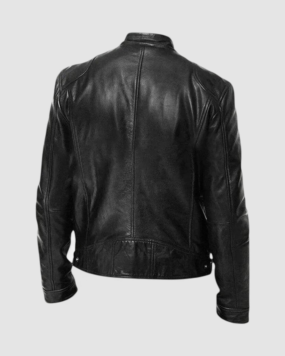 Herren Lederjacke kurz mit Stehkragen – Ansicht 2