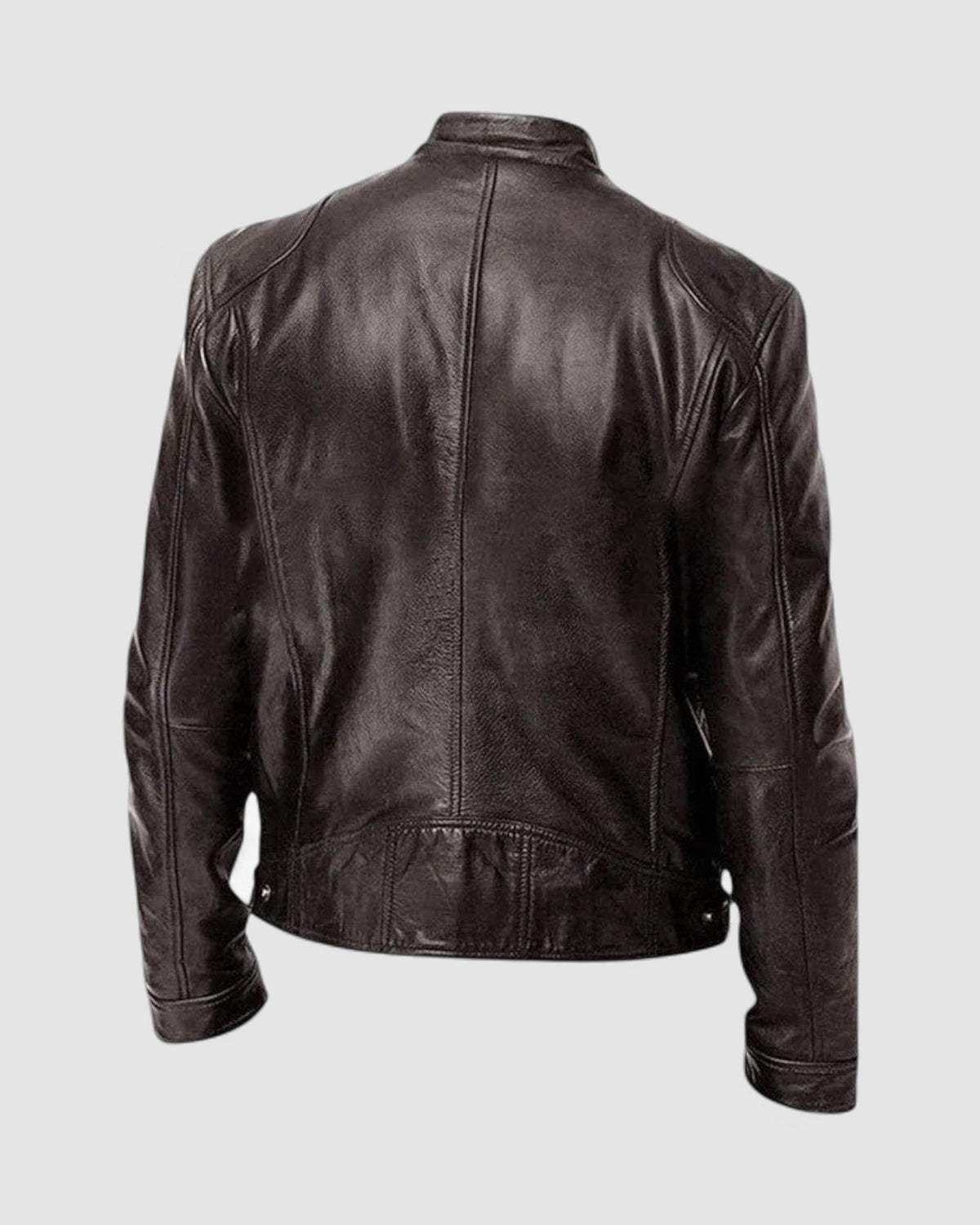 Herren Lederjacke kurz mit Stehkragen – Ansicht 4