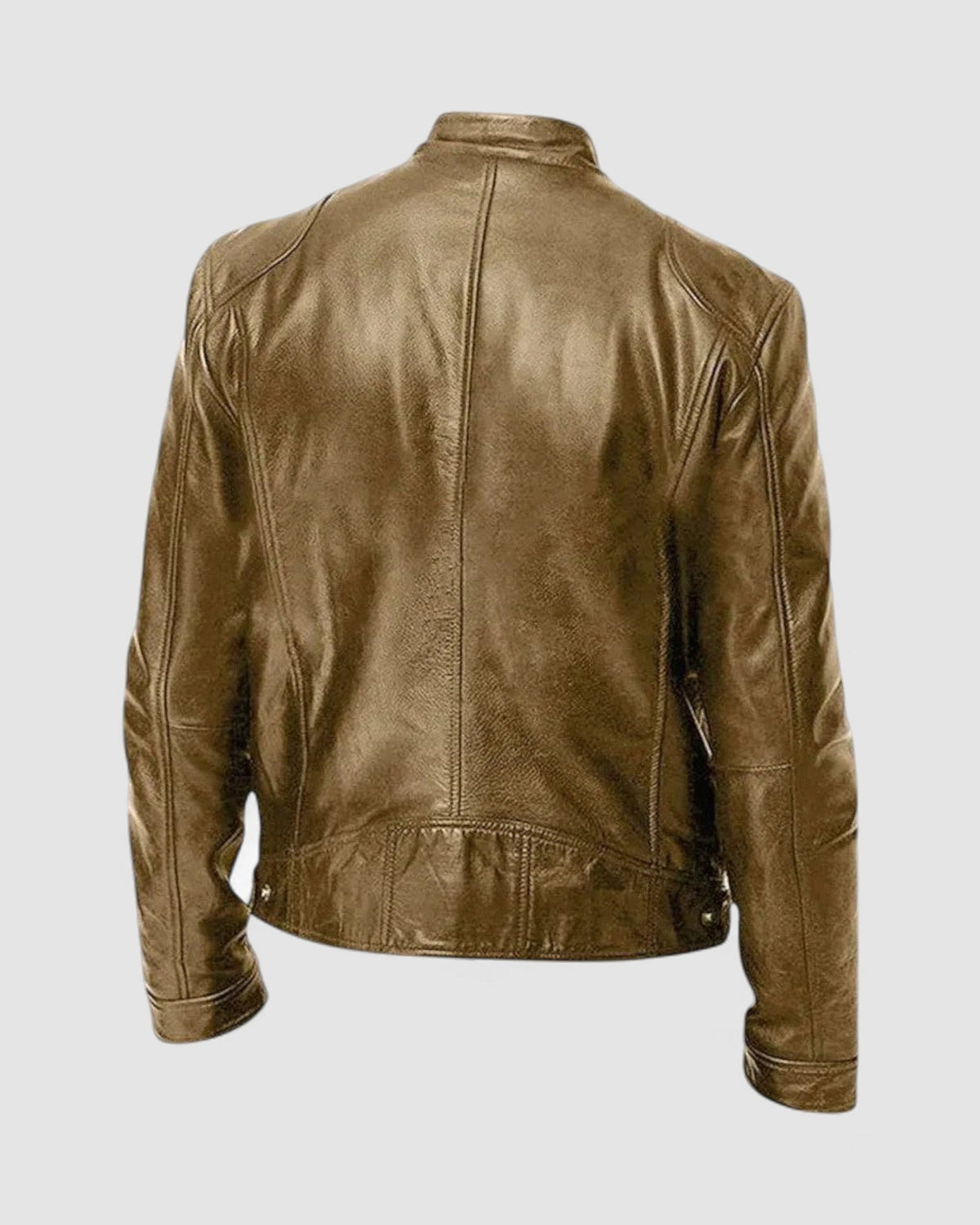 Herren Lederjacke kurz mit Stehkragen – Gold – Ansicht 7