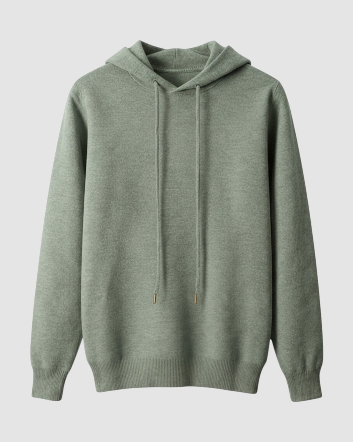 Herren Hoodie aus Merinowolle mit Kapuze in Grün