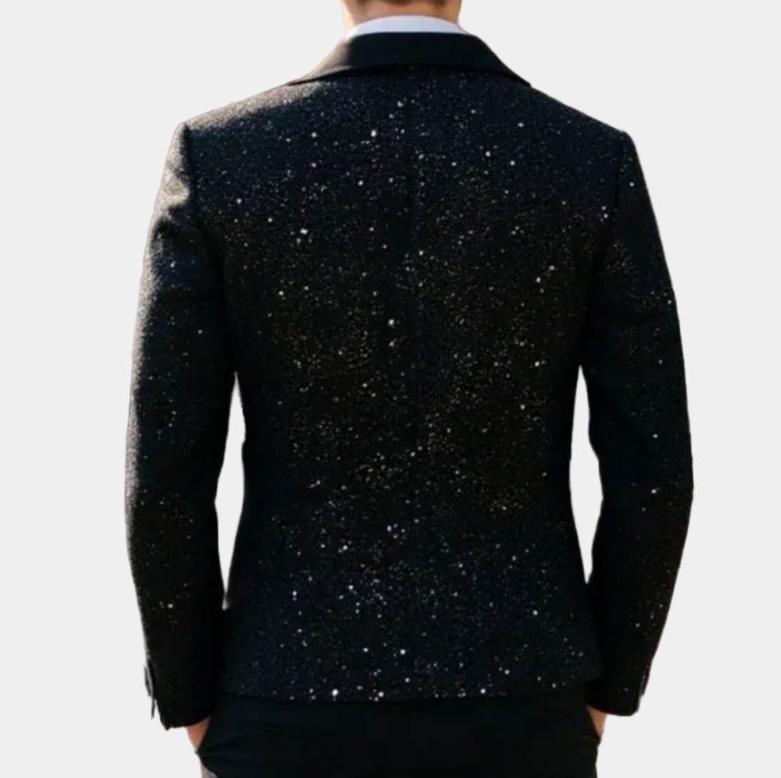 Herren Glitzer-Sakko mit Satin-Schalkragen