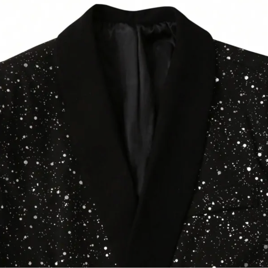 Herren Glitzer-Sakko mit Satin-Schalkragen