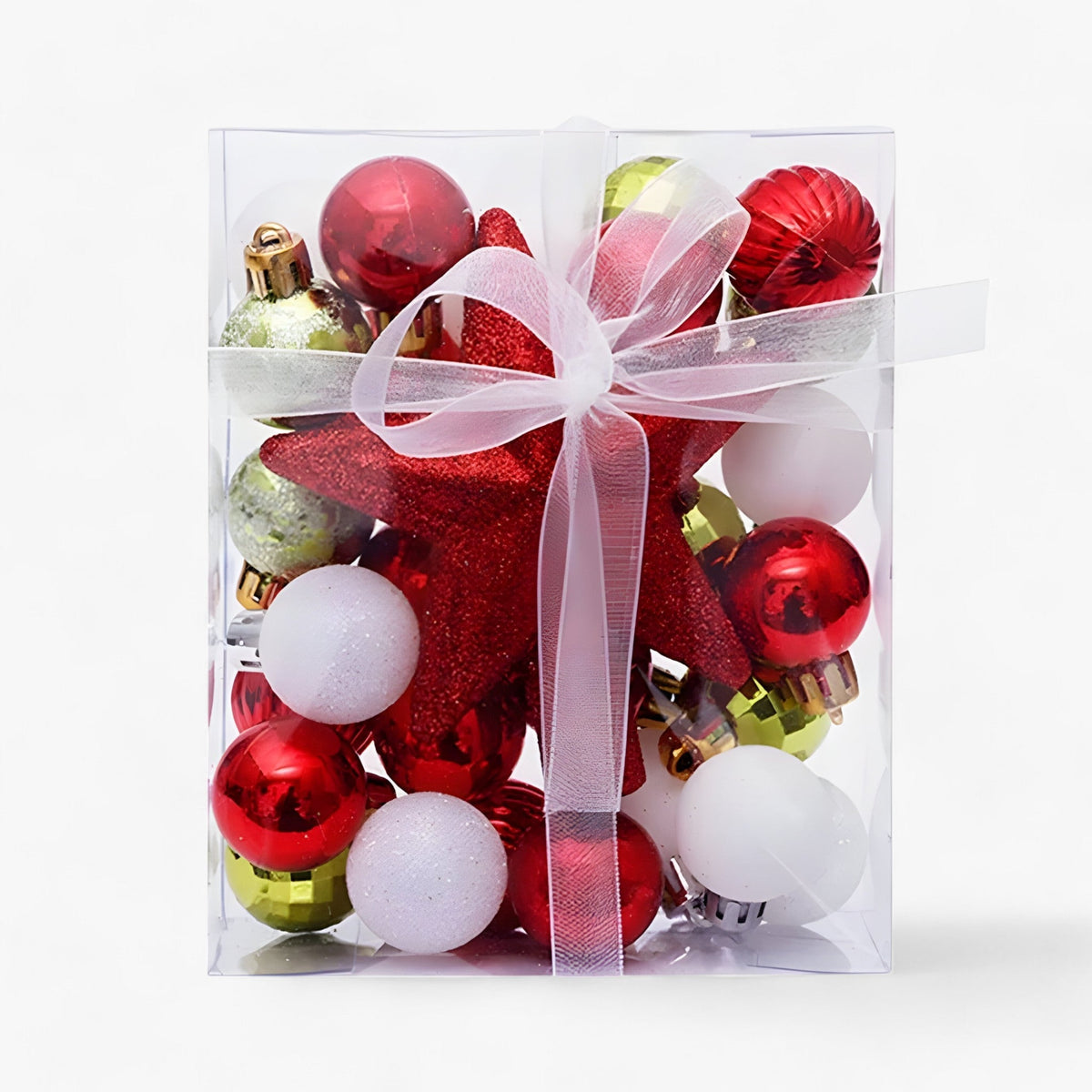 Weihnachtskugeln Set 30 Stück mit Stern