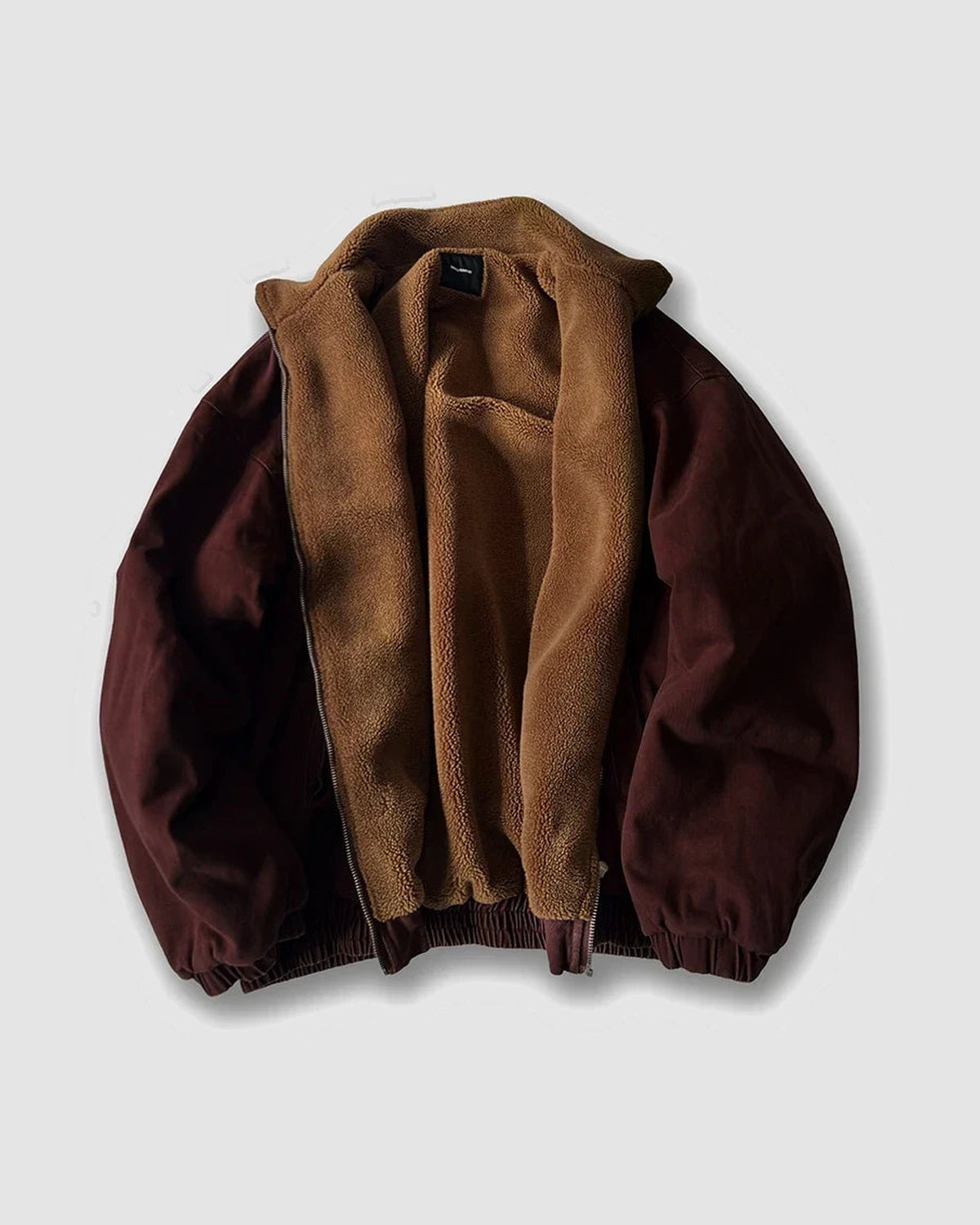 Herren Fleecejacke Polar im Streetwear-Stil, Vintage in Braun