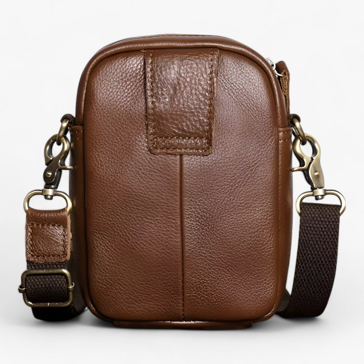 Herren Pendlertasche aus Ochsenleder im Retro-Stil – Braun – Ansicht 5
