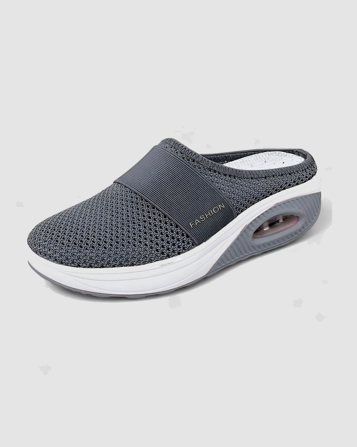 Herren Clogs aus Netzgewebe, Slip-On in Dunkelgrau